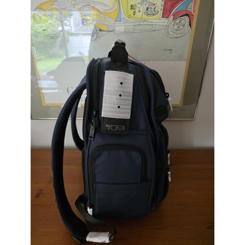NEW Tumi ALPHA 3 17" Ballistic Nylon Brief Pack Laptop Backpack - NAVY BLUE - Picture 4 of 6